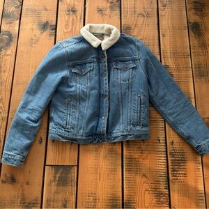 Blue Denim Sherpa Jacket